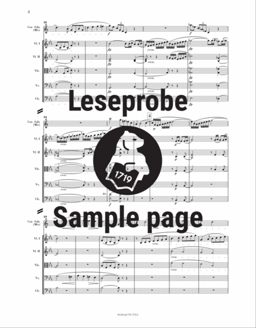 Horn Concerto No. 2 in E flat major TrV 283 Orchestra scores gallery preview page 5