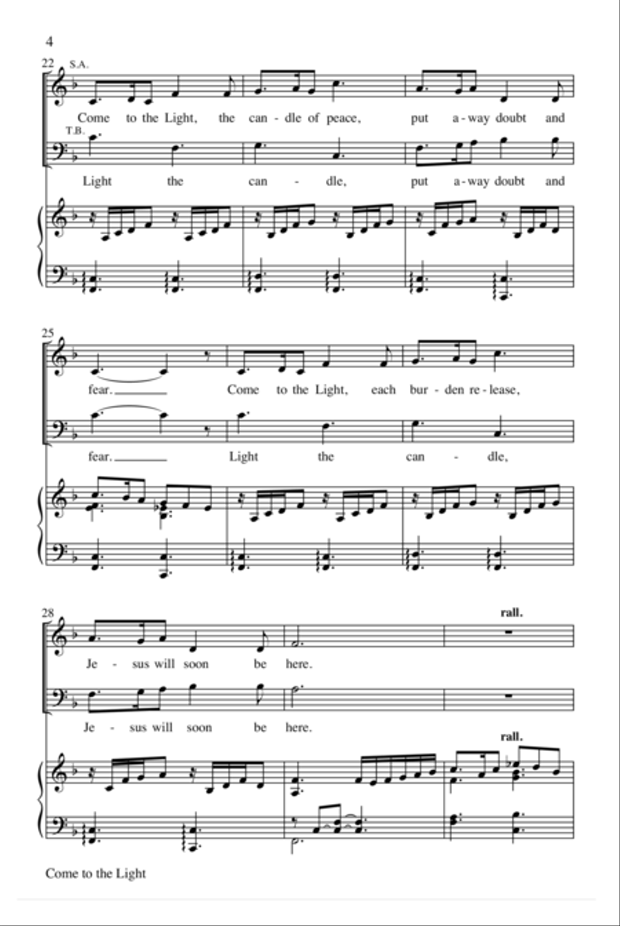 Come to the Light 4-Part scores gallery preview page 4