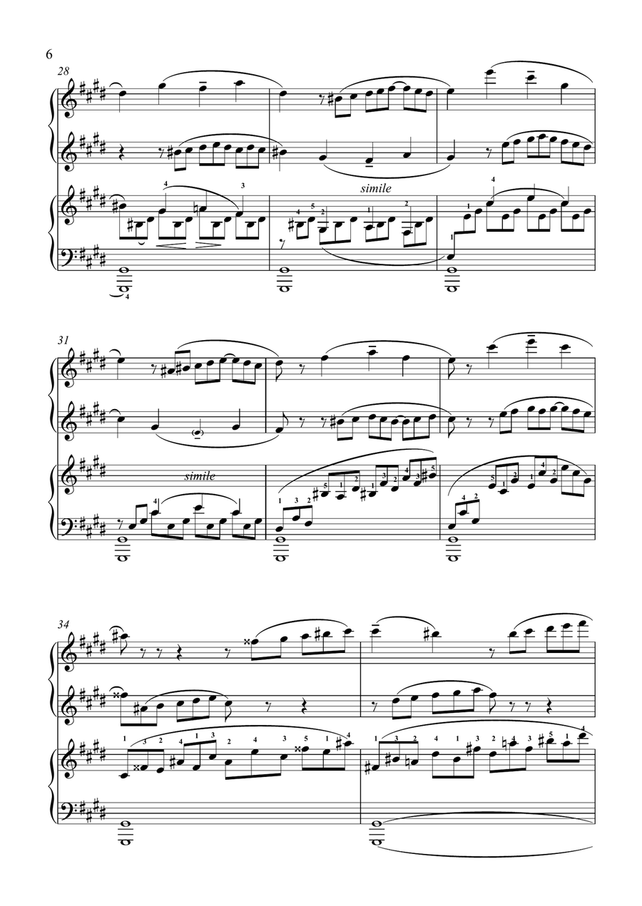 Moonlight Obbligata! (Piano Duet - Four Hands) Piano Duet scores gallery preview page 6