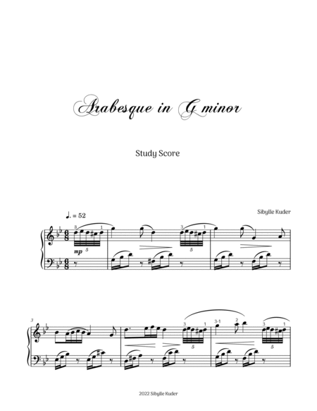Arabesque in G minor for Intermediate Piano image number null