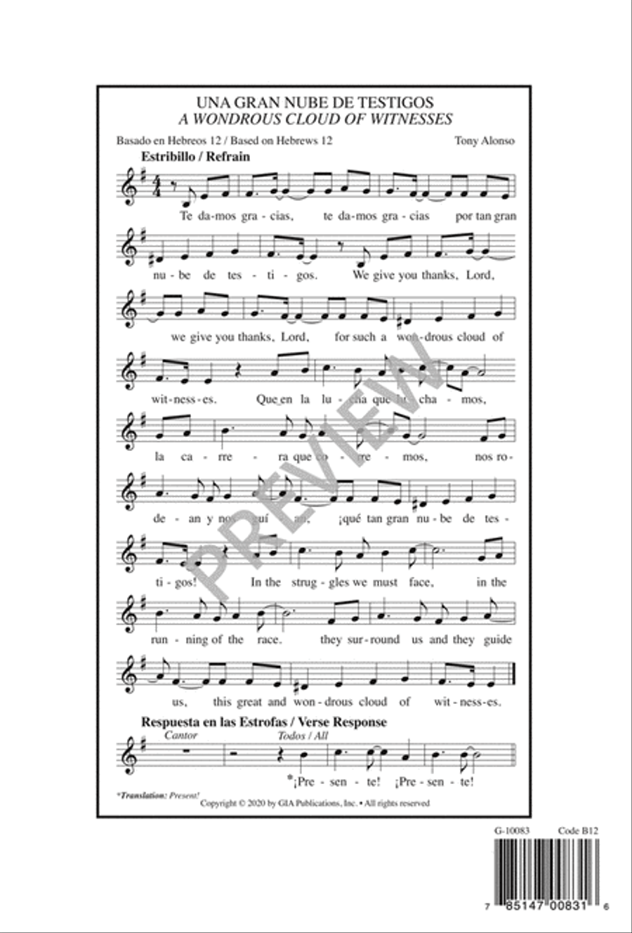 Una Gran Nube de Testigos / A Wondrous Cloud of Witnesses 3-Part scores gallery preview page 13