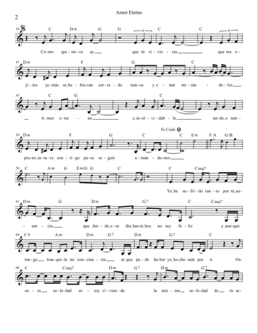 Amor Eterno Alto Voice scores gallery preview page 2