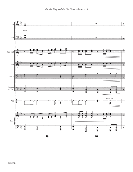 For the King and for His Glory - Brass and Percussion Score and Parts image number null