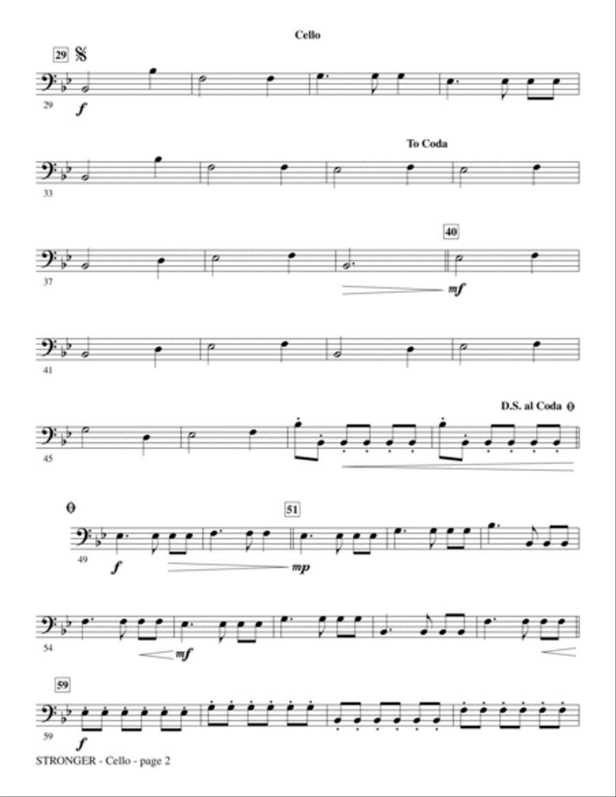Stronger - Cello Choir scores gallery preview page 2