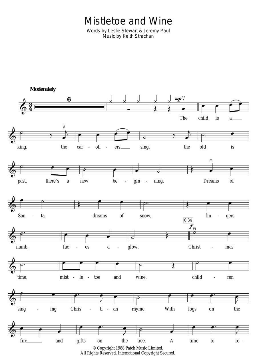 Mistletoe And Wine Mistletoe And Wine Violin Solo scores gallery preview page 1