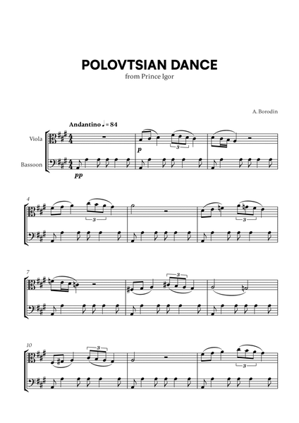 Polovtsian Dance (from Prince Igor) (for Viola and Bassoon) image number null