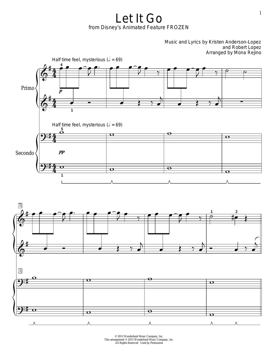 Let It Go (from Frozen) Piano Method scores gallery preview page 1
