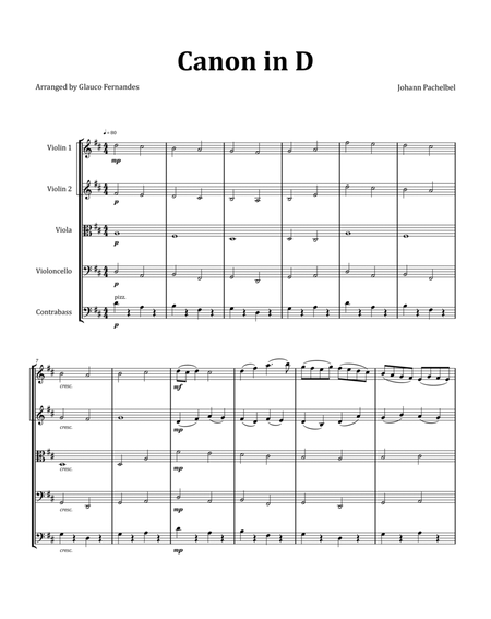 Canon by Pachelbel - String Quintet image number null