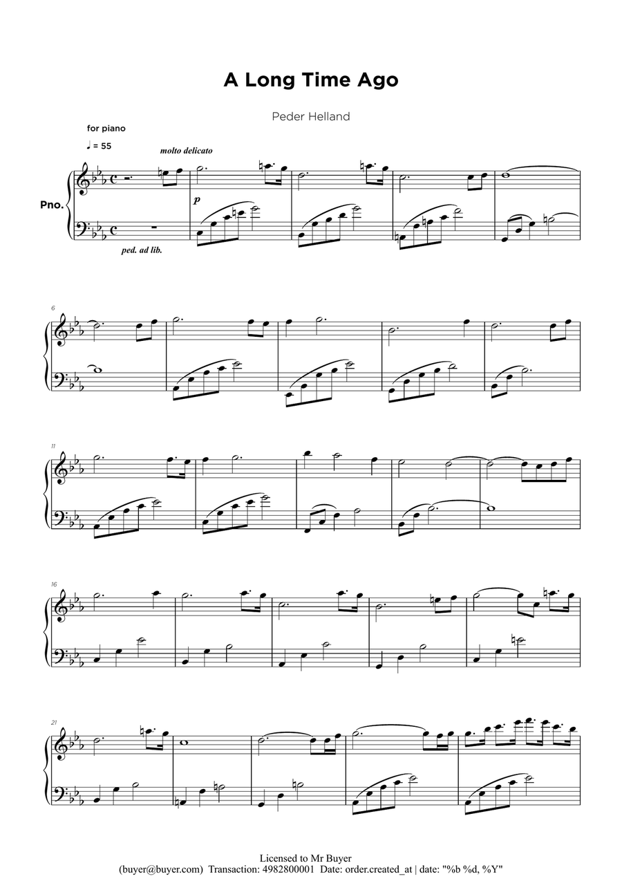 A Long Time Ago Easy Piano scores gallery preview page 1