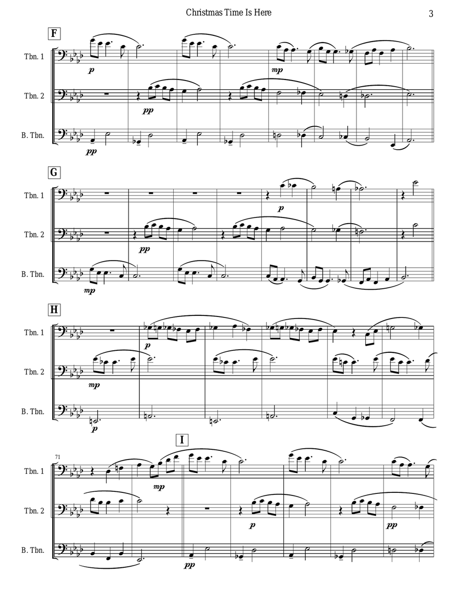 Christmas Time Is Here Trombone Trio scores gallery preview page 3