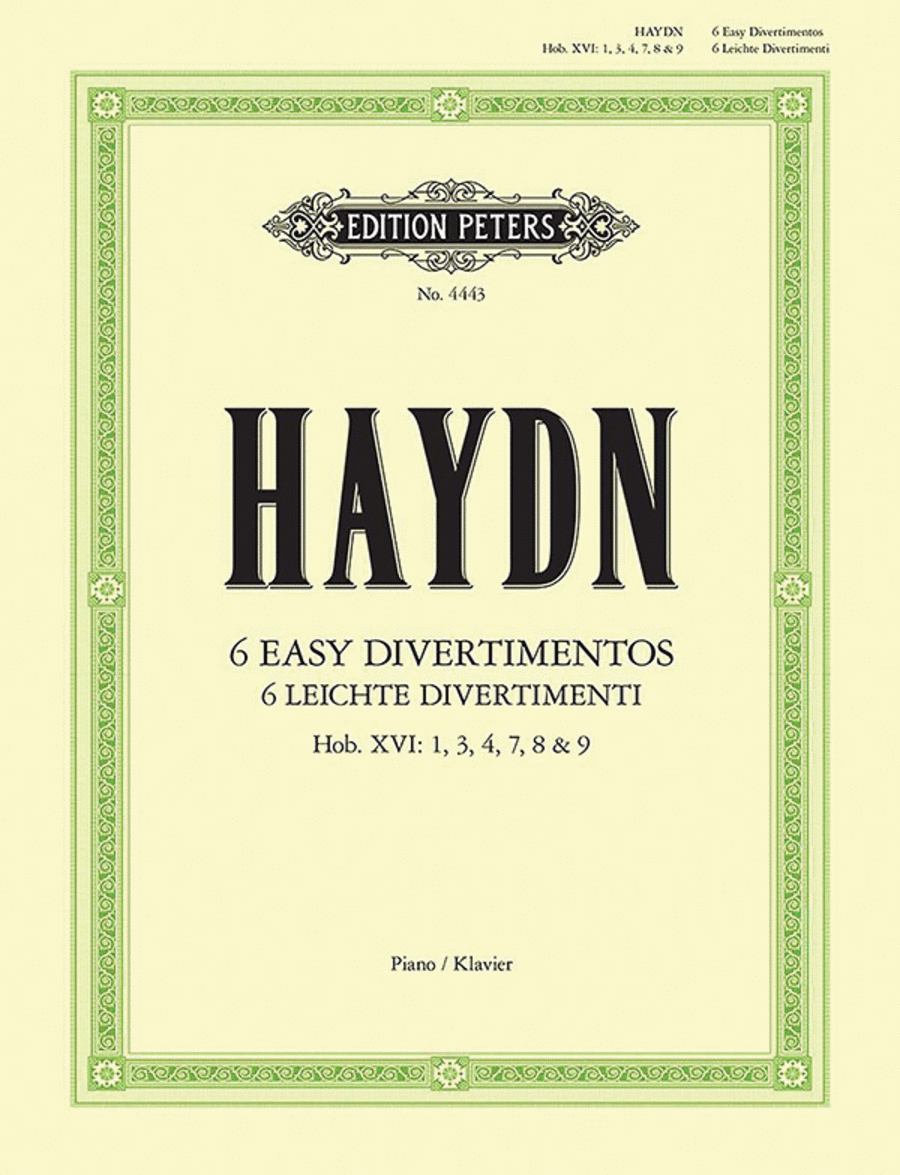 Six Easy Divertimentos for Piano Hob. XVI:1, 3, 4, 7-9 Piano scores gallery preview page 1