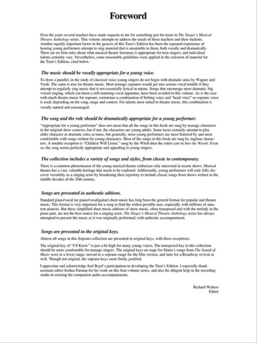 The Singer's Musical Theatre Anthology – Teen's Edition Voice scores gallery preview page 4