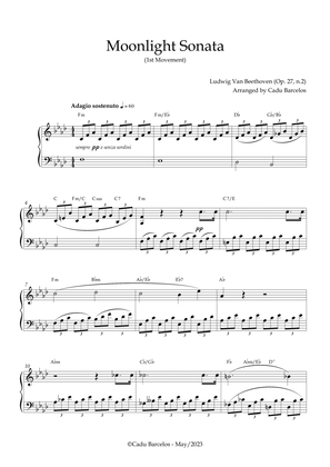 Book cover for Moonlight Sonata (Beethoven) F minor Piano and chords