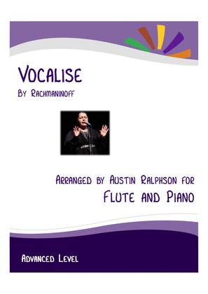 Book cover for Vocalise (Rachmaninoff) - flute and piano with FREE BACKING TRACK