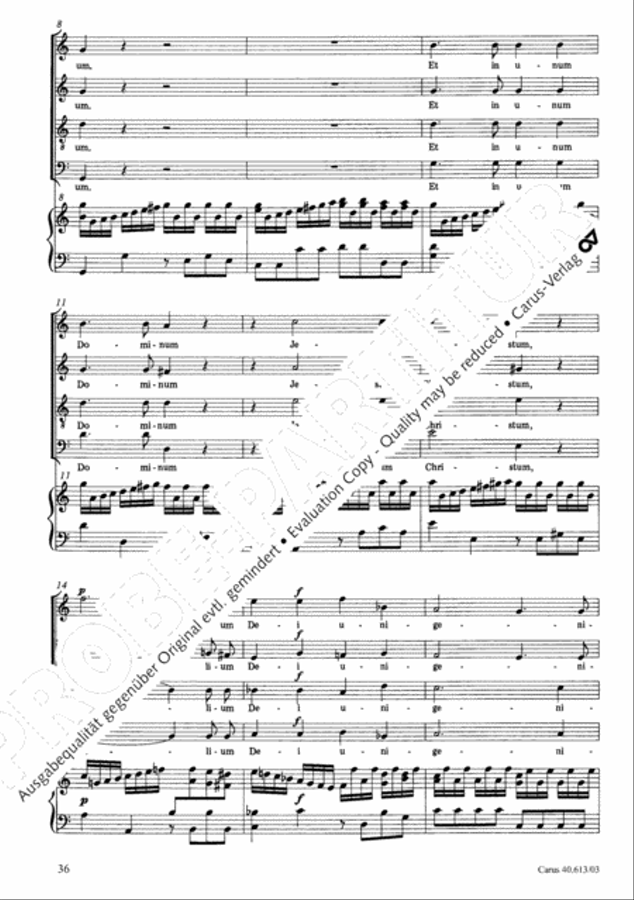 Mass in C (Missa in C) 4-Part scores gallery preview page 37
