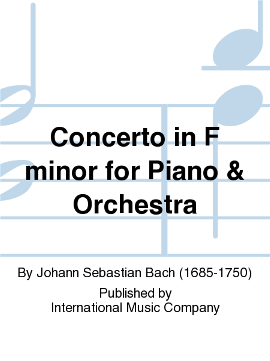 Concerto In F Minor For Piano & Orchestra Orchestra scores gallery preview page 1
