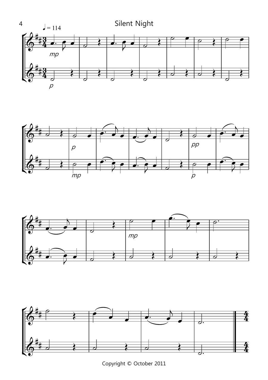 8 Easy Christmas Duets for Alto Saxophone 8 Easy Christmas Duets for Alto Saxophone Woodwind Trio scores gallery preview page 4