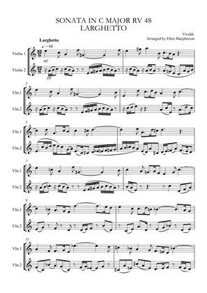 VIOLIN DUET - VIVALDI Sonata in C (LARGHETTO RV 48)