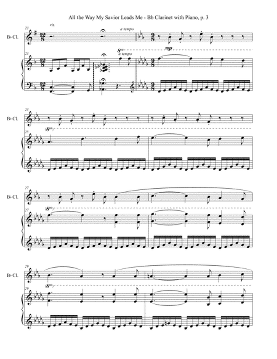 ALL THE WAY MY SAVIOR LEADS ME (Bb Clarinet with Piano - Score & Part included) image number null