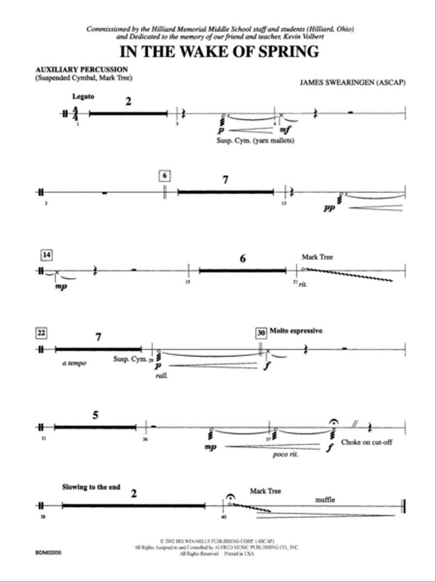In the Wake of Spring: 1st Percussion Concert Band scores gallery preview page 1