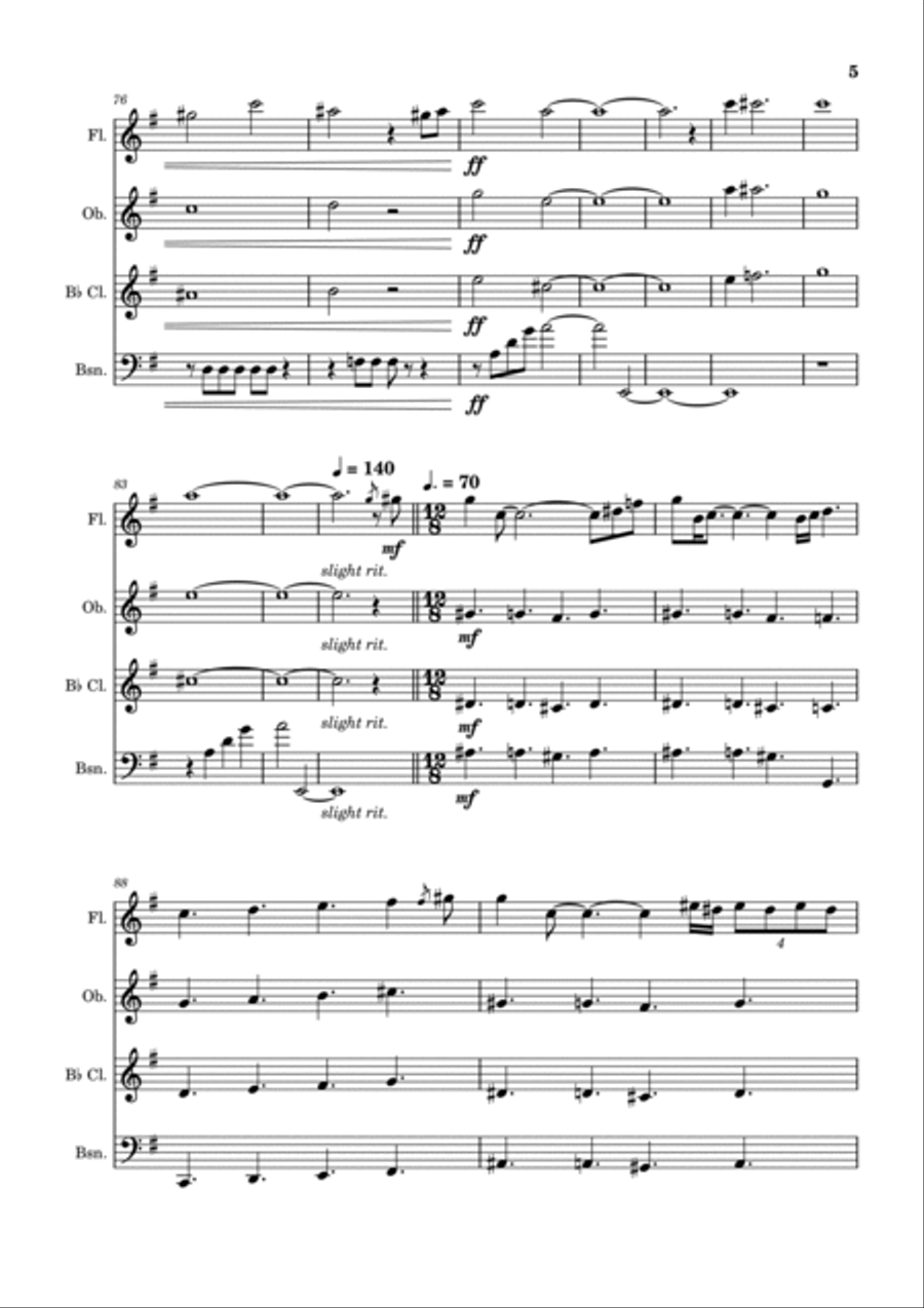 The Leprechaun's Dream Woodwind Quartet scores gallery preview page 6