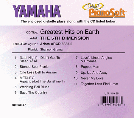 The 5th Dimension - Greatest Hits on Earth - Piano Software