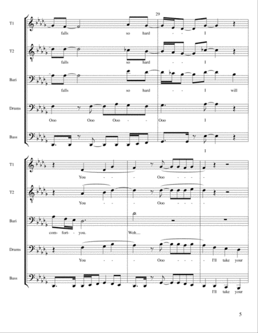 Bridge Over Troubled Water 4-Part scores gallery preview page 5