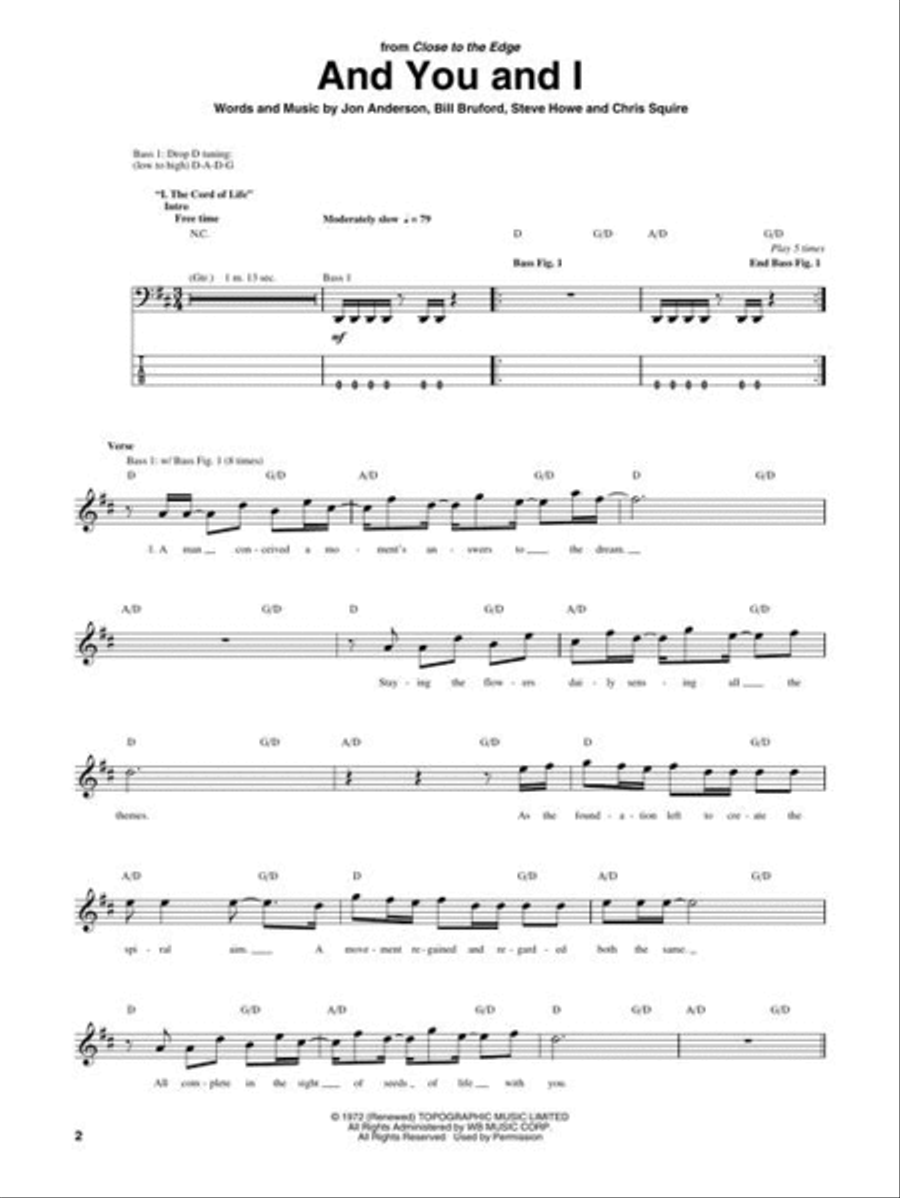Best of Yes Bass Guitar Tablature scores gallery preview page 4