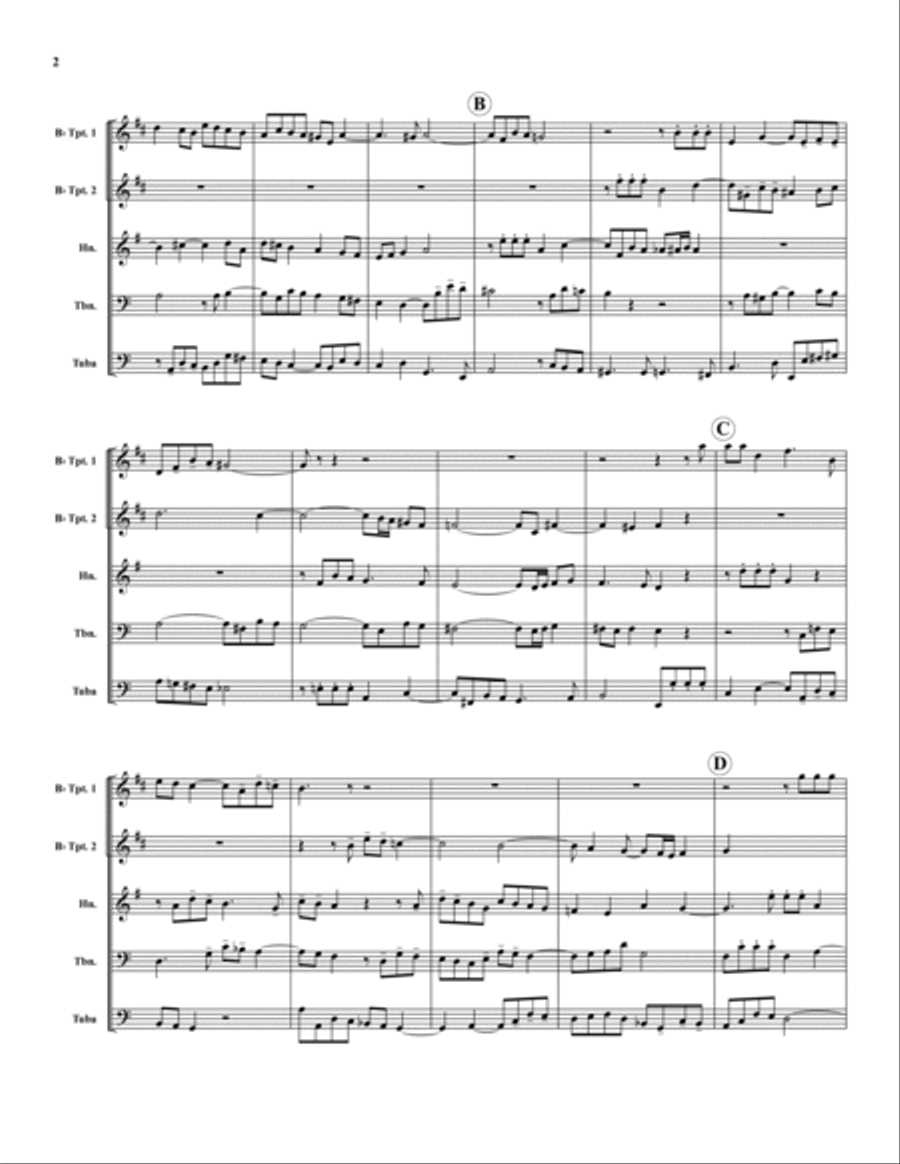 Fuga No. 5 from the WTC Book #2 Brass Quintet scores gallery preview page 2