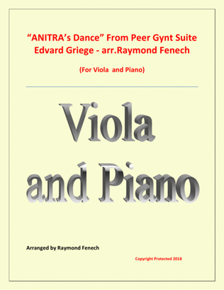Book cover for Anitra's Dance - From Peer Gynt (Viola and Piano)