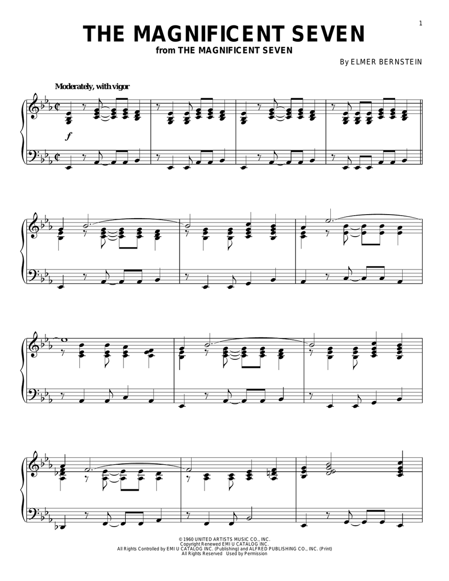 The Magnificent Seven Piano Solo scores gallery preview page 1