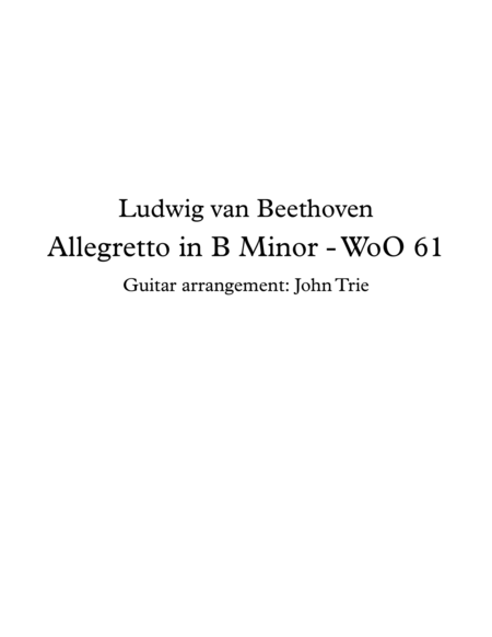 Allegretto in B minor - WoO 61 - tab image number null