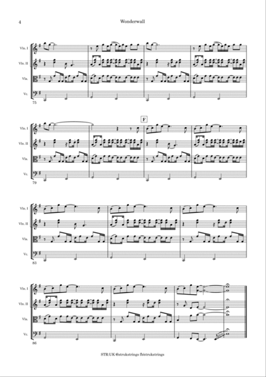 Wonderwall String Quartet scores gallery preview page 5