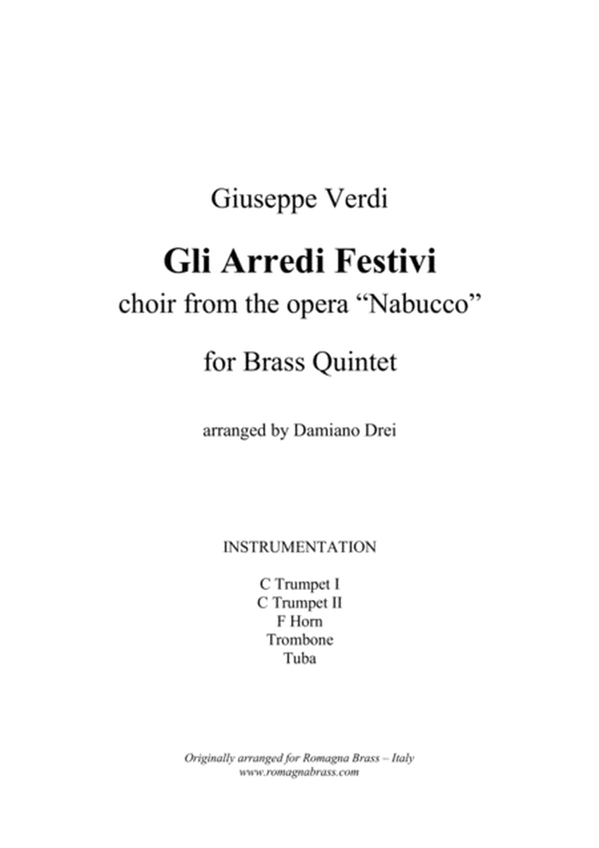 Gli Arredi Festivi from Nabucco - for Brass Quintet image number null