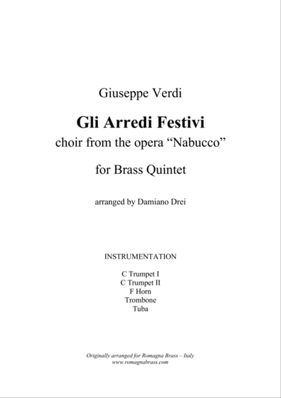 Gli Arredi Festivi from Nabucco - for Brass Quintet image number null