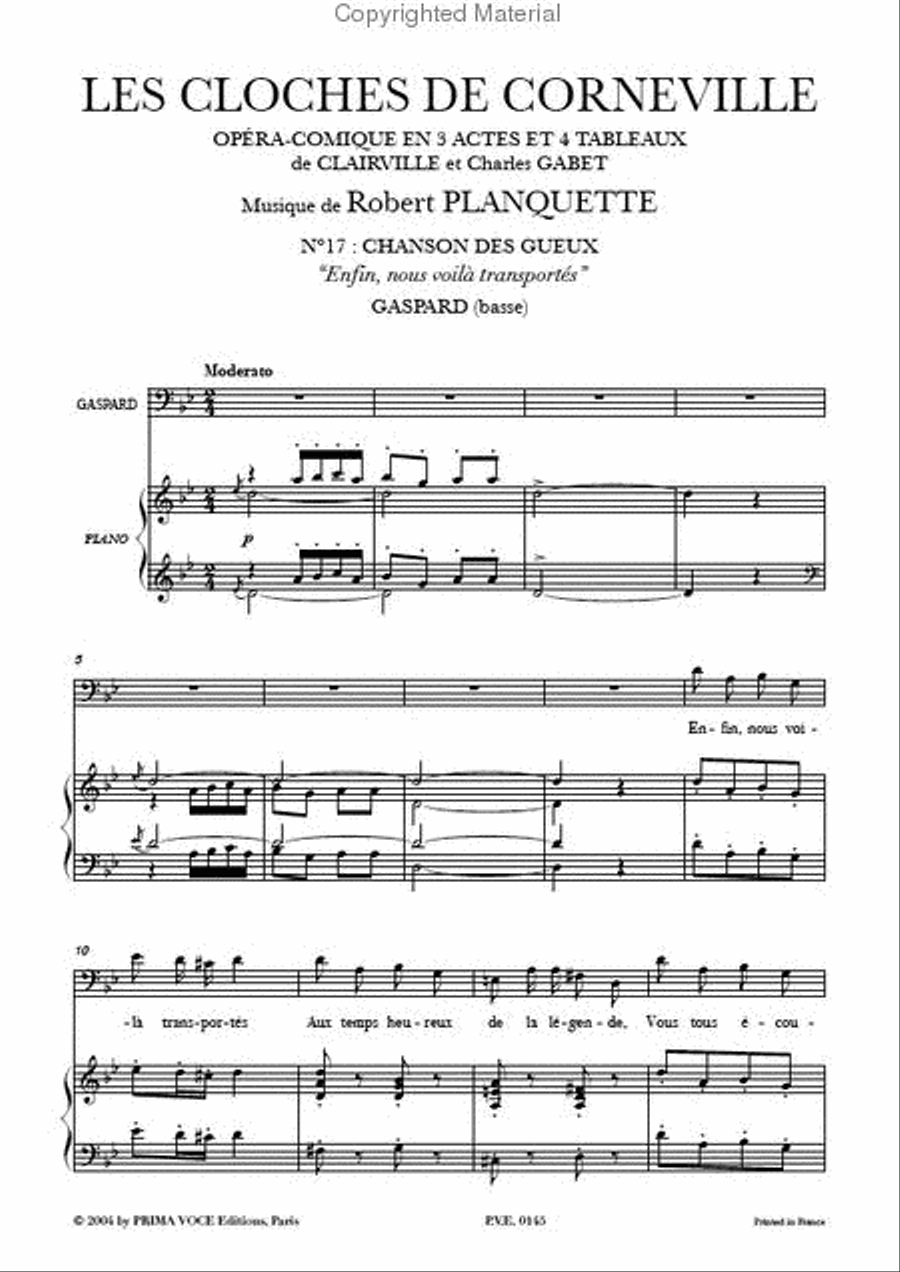 Enfin, nous voila transportes from Les Cloches de Corneville Bass Voice scores gallery preview page 2