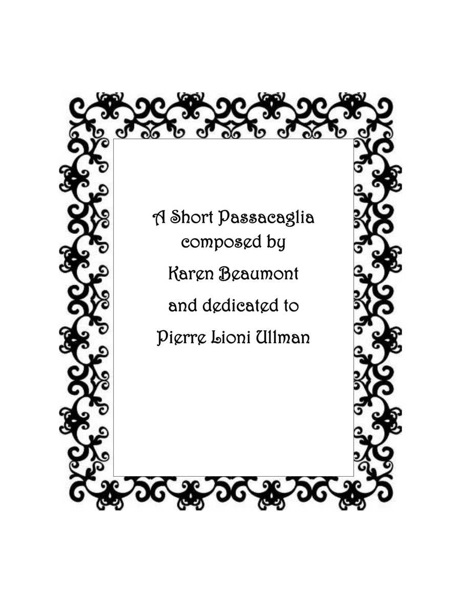 A Short Passacaglia (manuals only) Organ Solo scores gallery preview page 1