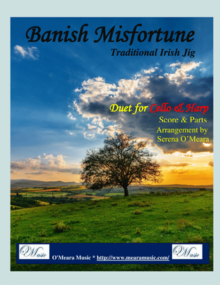 Book cover for Banish Misfortune for Cello & Harp