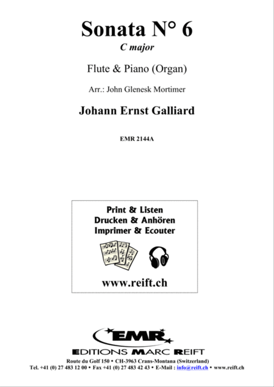 Sonata No. 6 in C Major Flute Solo scores gallery preview page 2