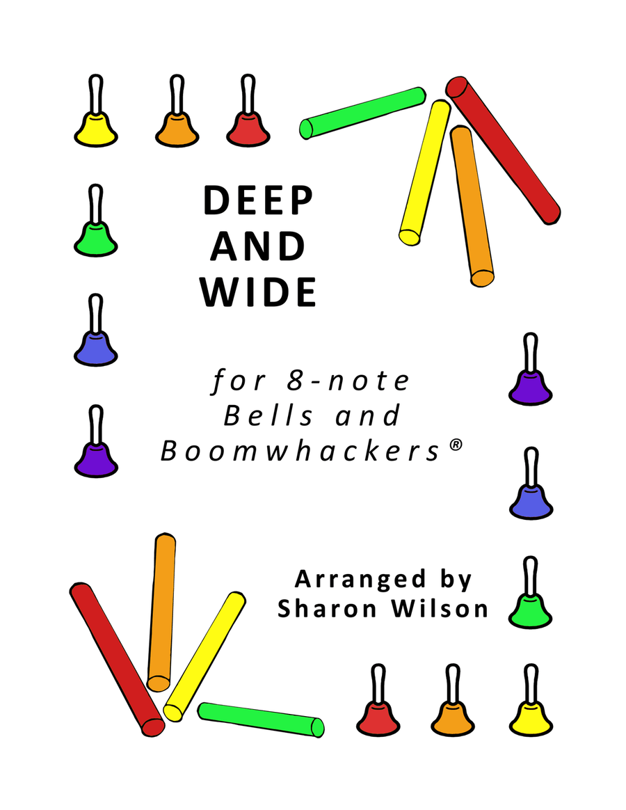 Deep and Wide (for 8-note Bells and Boomwhackers with Black and White Notes) Handbell Choir scores gallery preview page 1
