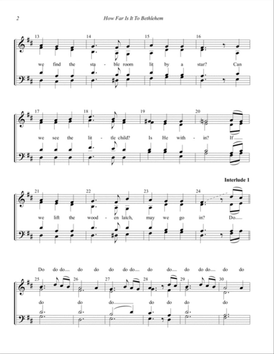 How Far Is It To Bethlehem 4-Part scores gallery preview page 2