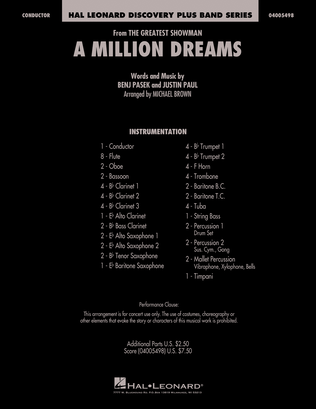 Book cover for A Million Dreams (from The Greatest Showman) (arr. Michael Brown) - Full Score