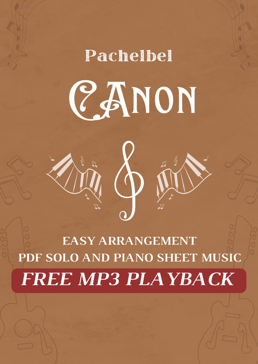 Canon Pachelbel + Free Mp3 Playback + Solo and Piano Parts Alto Saxophone scores gallery preview page 1