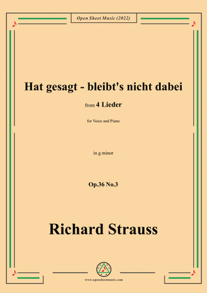 Richard Strauss-Hat gesagt-bleibt's nicht dabei,in g minor