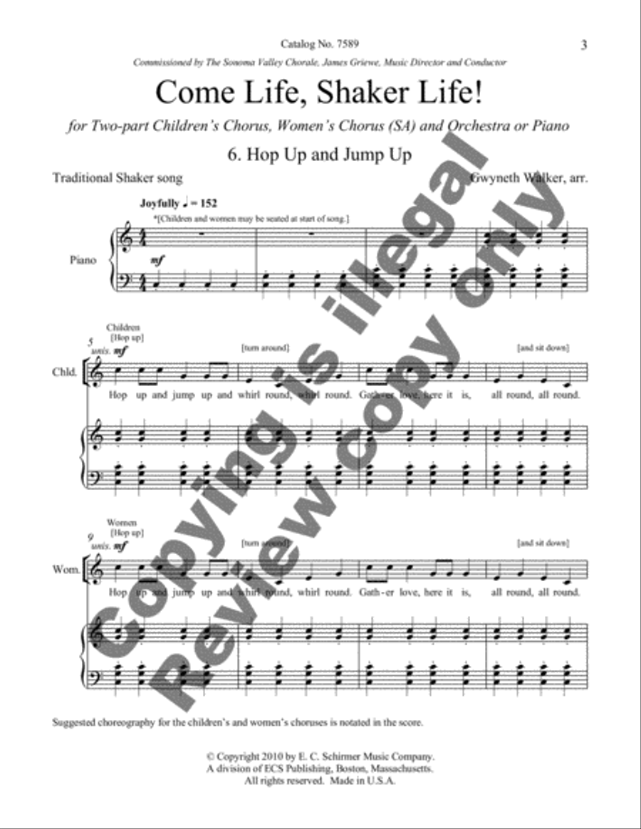 Come Life, Shaker Life! 6. Hop Up and Jump Up 2-Part scores gallery preview page 3