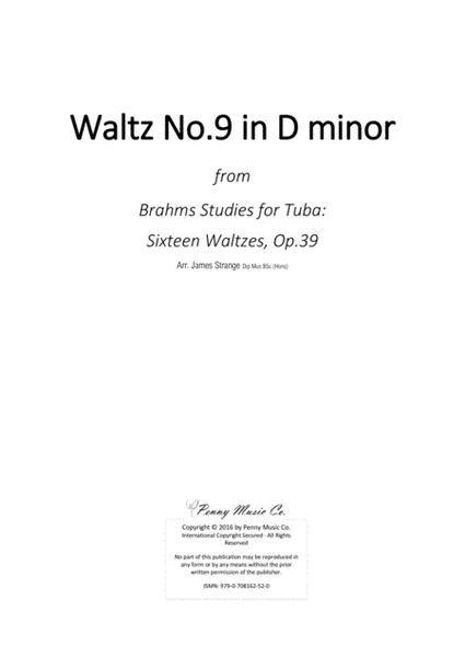 Brahms Waltz No.9 in D minor for unaccompanied Tuba image number null