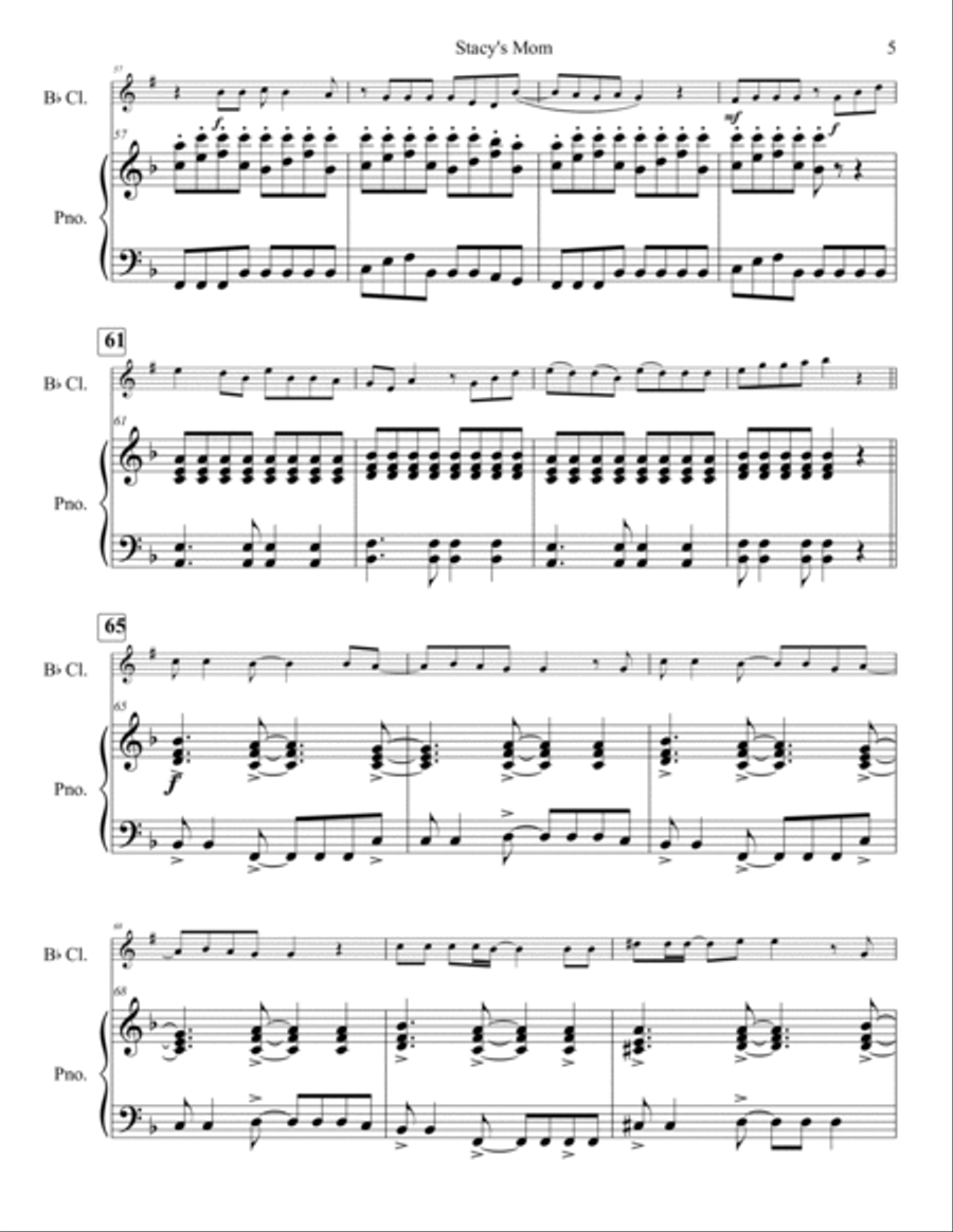 Stacy's Mom B-Flat Clarinet scores gallery preview page 6