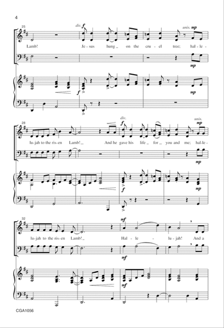 Hallelujah to the Risen Lamb 4-Part scores gallery preview page 4