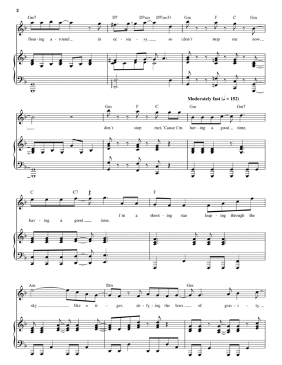 Don't Stop Me Now Piano scores gallery preview page 2