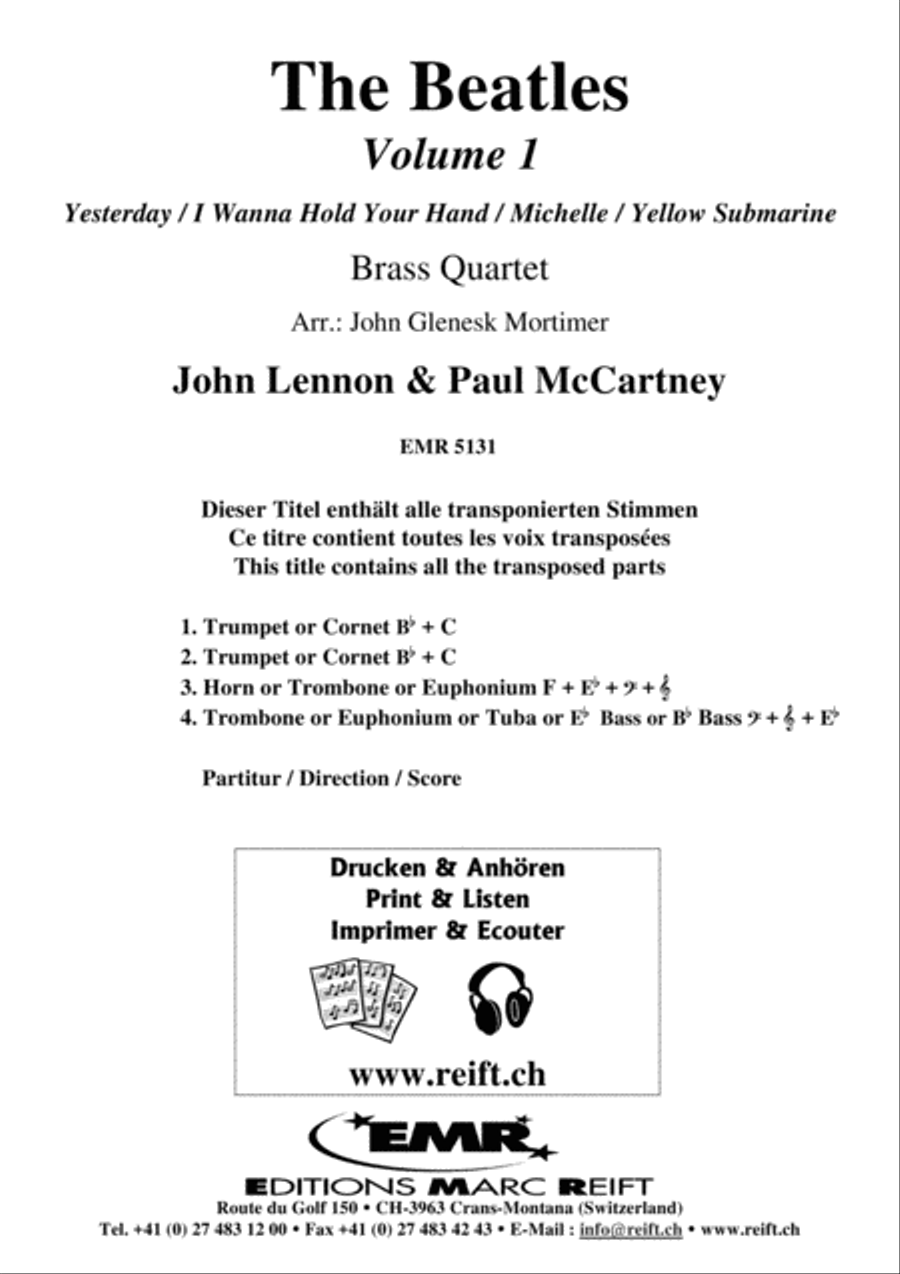 The Beatles Volume 1 Brass Quartet scores gallery preview page 2